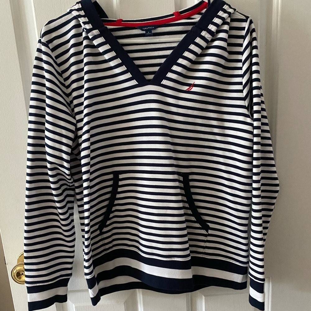 Navy blue and white nautica hoodie